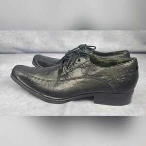 Soho Lab Casual Oxford Dress office Crocodile pattern shoes black leather size 9